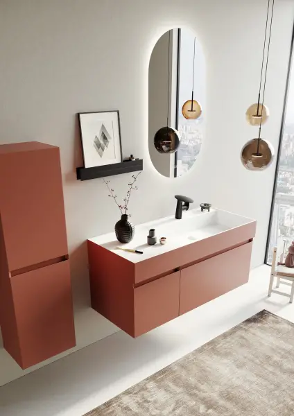 Orka Lusso Banyo Dolabı Takımı 120 cm Mat Tarçın - 2