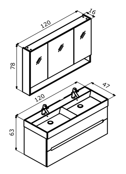 Orka Malta Banyo Dolabı Takımı 120 cm Beyaz - 4