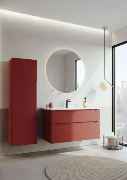 Orka Messina Banyo Dolabı Takımı 100 cm Kırmızı - 2