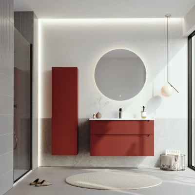 Orka Messina Banyo Dolabı Takımı 100 cm Kırmızı - 1