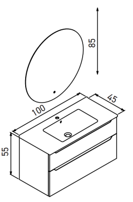Orka Messina Banyo Dolabı Takımı 100 cm Kırmızı - 4