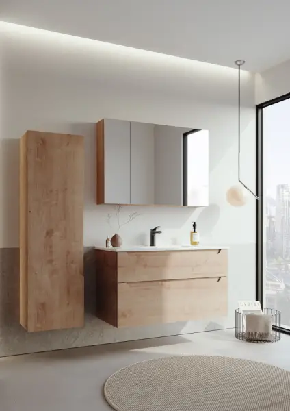 Orka Messina Banyo Dolabı Takımı 100 cm Meşe - 1