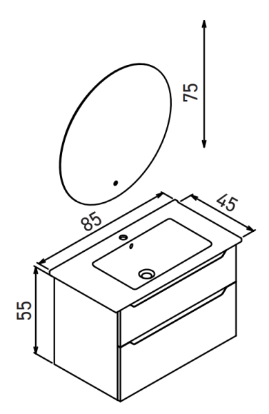 Orka Messina Banyo Dolabı Takımı 85 cm Beyaz - 2