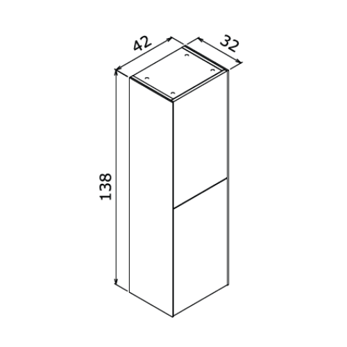 Orka Milano Banyo Boy Dolabı 42cm Gri - 2