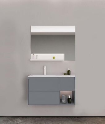 Orka Milano Banyo Dolabı Takımı 100 cm Gri - ORKA BANYO