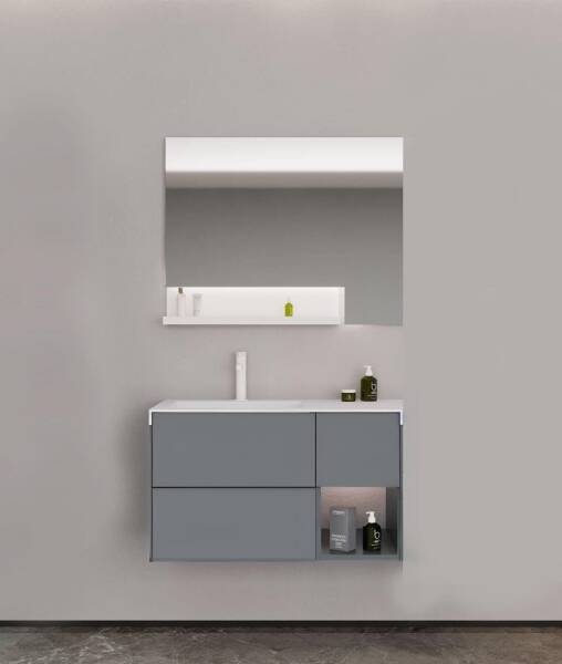 Orka Milano Banyo Dolabı Takımı 100 cm Gri - 1