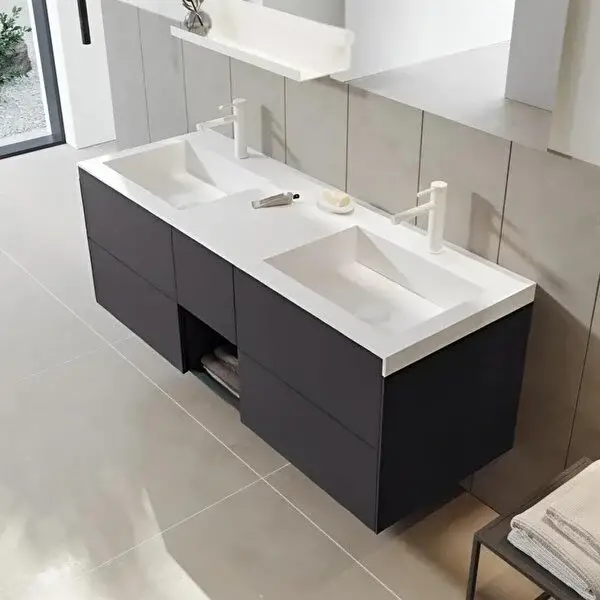 Orka Milano Banyo Dolabı Takımı 140 cm Antrasit - 2