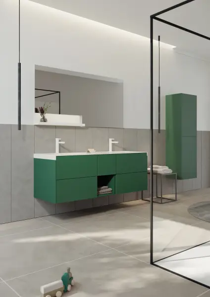 Orka Milano Banyo Dolabı Takımı 140 cm Yeşil - 1