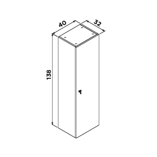 Orka Milazzo Banyo Boy Dolabı 40cm Beyaz - 3