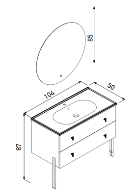 Orka Milazzo Banyo Dolabı Takımı 100 cm Beyaz Ayaklı - 4
