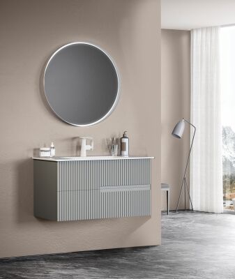 Orka Moonlight Banyo Dolabı Takımı 90 cm Gri - ORKA BANYO