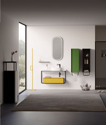 Orka Noto Banyo Dolabı Takımı 100 cm Sarı - 2