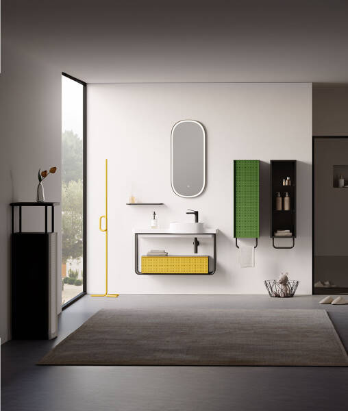 Orka Noto Banyo Dolabı Takımı 100 cm Sarı - 2