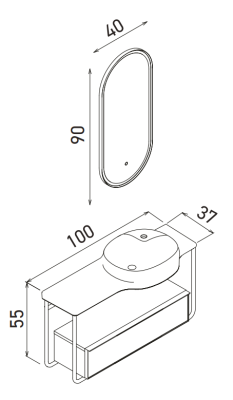 Orka Noto Banyo Dolabı Takımı 100 cm Sarı - 4