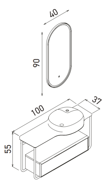 Orka Noto Banyo Dolabı Takımı 100 cm Sarı - 4