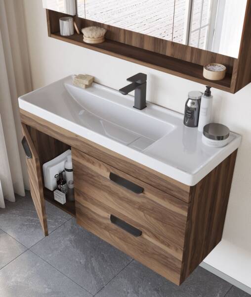 Orka Nova Banyo Dolabı Takımı 100 cm Ceviz - 3