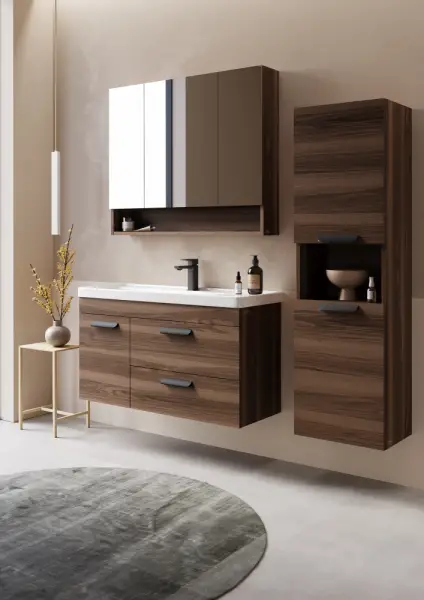 Orka Nova Banyo Dolabı Takımı 100 cm Ceviz - 1