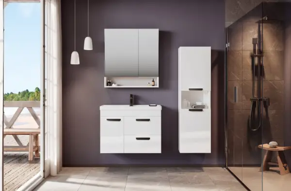 Orka Nova Banyo Dolabı Takımı 80 cm Beyaz - 1