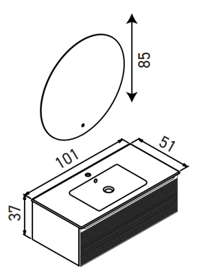 Orka Olbia Banyo Dolabı Takımı 100 cm Beyaz - 2