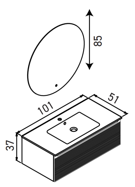 Orka Olbia Banyo Dolabı Takımı 100 cm Beyaz - 2