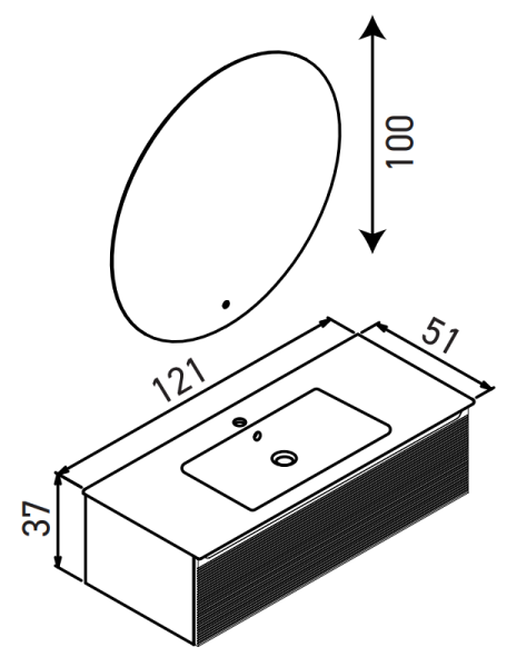 Orka Olbia Banyo Dolabı Takımı 120 cm Antrasit - 4