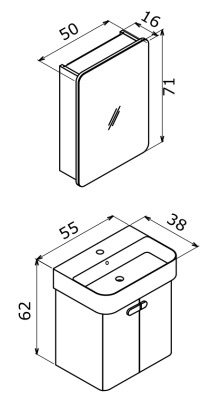 Orka Orbit Banyo Dolabı Takımı 55 cm Beyaz - 4
