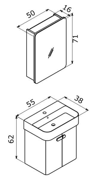 Orka Orbit Banyo Dolabı Takımı 55 cm Beyaz - 4