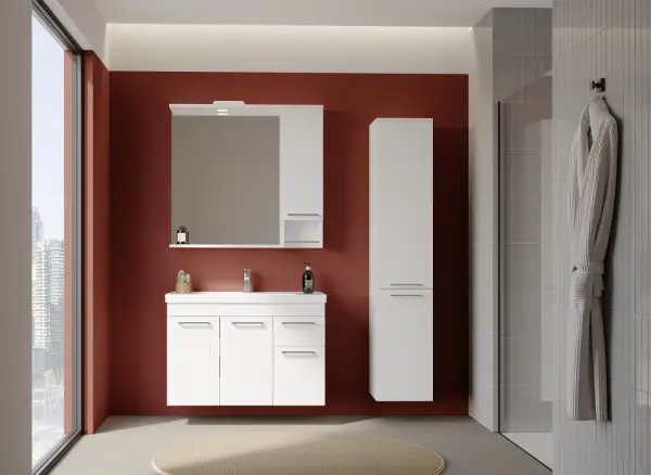 Orka Perge Banyo Dolabı Takımı 100 cm Beyaz - 1