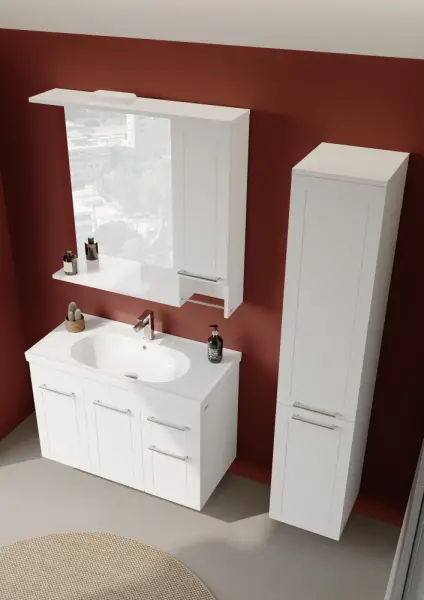 Orka Perge Banyo Dolabı Takımı 100 cm Beyaz - 2