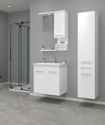 Orka Perge Banyo Dolabı Takımı 65 cm Beyaz - ORKA BANYO