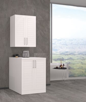 Orka Perge Çamaşır ve Kurutma Makinesi Dolabı Beyaz - ORKA BANYO