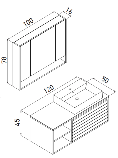 Orka Prato Banyo Dolabı Takımı 120 cm Legnano - 2