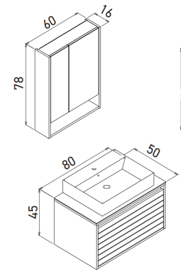Orka Prato Banyo Dolabı Takımı 80 cm Legnano - 2