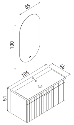 Orka Procida Banyo Dolabı Takımı 105 cm Lacivert - 5