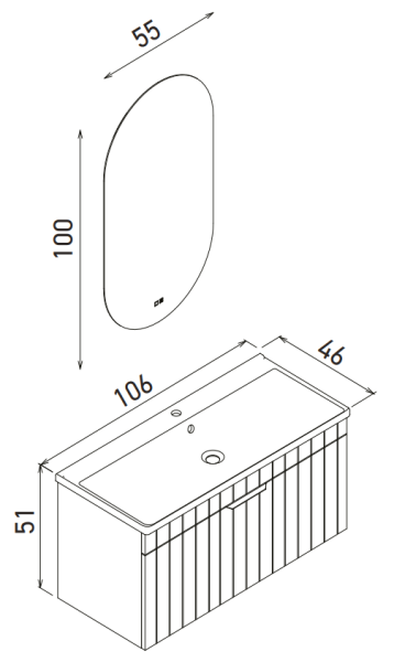 Orka Procida Banyo Dolabı Takımı 105 cm Lacivert - 5
