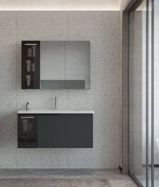 Orka Pure Banyo Dolabı Takımı 100 cm Antrasit - 1