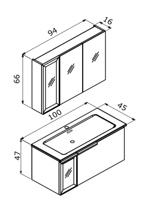 Orka Pure Banyo Dolabı Takımı 100 cm Antrasit - 4