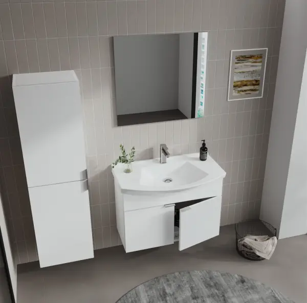 Orka Purus Asma Banyo Dolabı Takımı 100cm Beyaz - 2