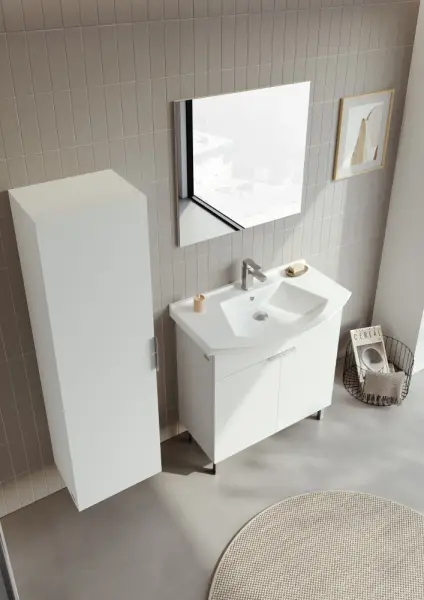 Orka Purus Ayaklı Banyo Dolabı Takımı 100cm Beyaz - 3