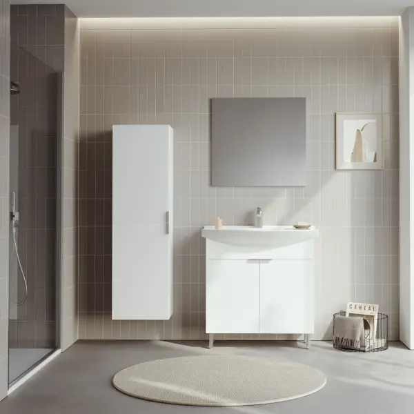 Orka Purus Ayaklı Banyo Dolabı Takımı 100cm Beyaz - 1