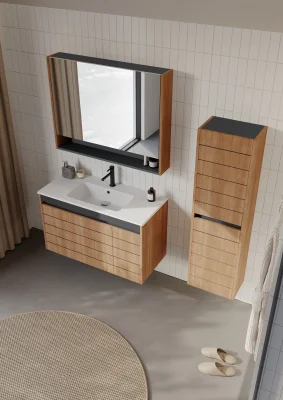 Orka Ricato Banyo Dolabı Takımı 100 cm Kiraz - 2