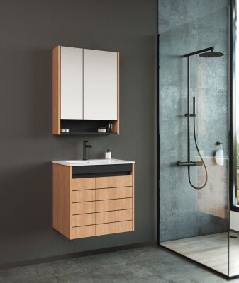 Orka Ricato Banyo Dolabı Takımı 80 cm Kiraz - ORKA BANYO