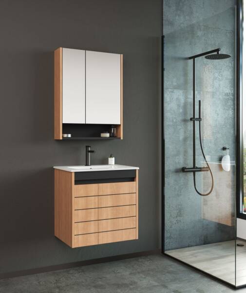 Orka Ricato Banyo Dolabı Takımı 80 cm Kiraz - 1