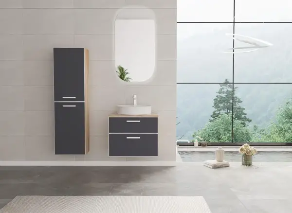 Orka Salerno Banyo Dolabı Takımı 60 cm Antrasit - 1