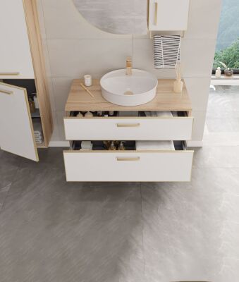 Orka Salerno Banyo Dolabı Takımı 75 cm Beyaz - 2