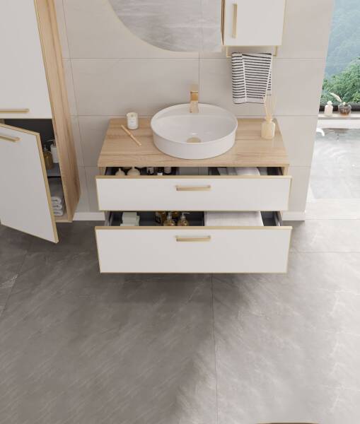 Orka Salerno Banyo Dolabı Takımı 75 cm Beyaz - 2