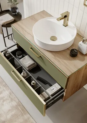 Orka Salerno Banyo Dolabı Takımı 95 cm Sardunya - 3