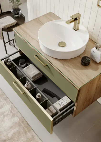 Orka Salerno Banyo Dolabı Takımı 95 cm Sardunya - 3