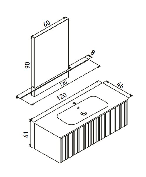Orka Salina Banyo Dolabı Takımı 120 cm Antrasit - 3