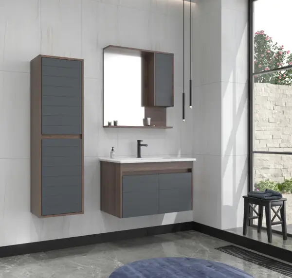 Orka Serra Banyo Dolabı Takımı 65cm Antrasit - 2